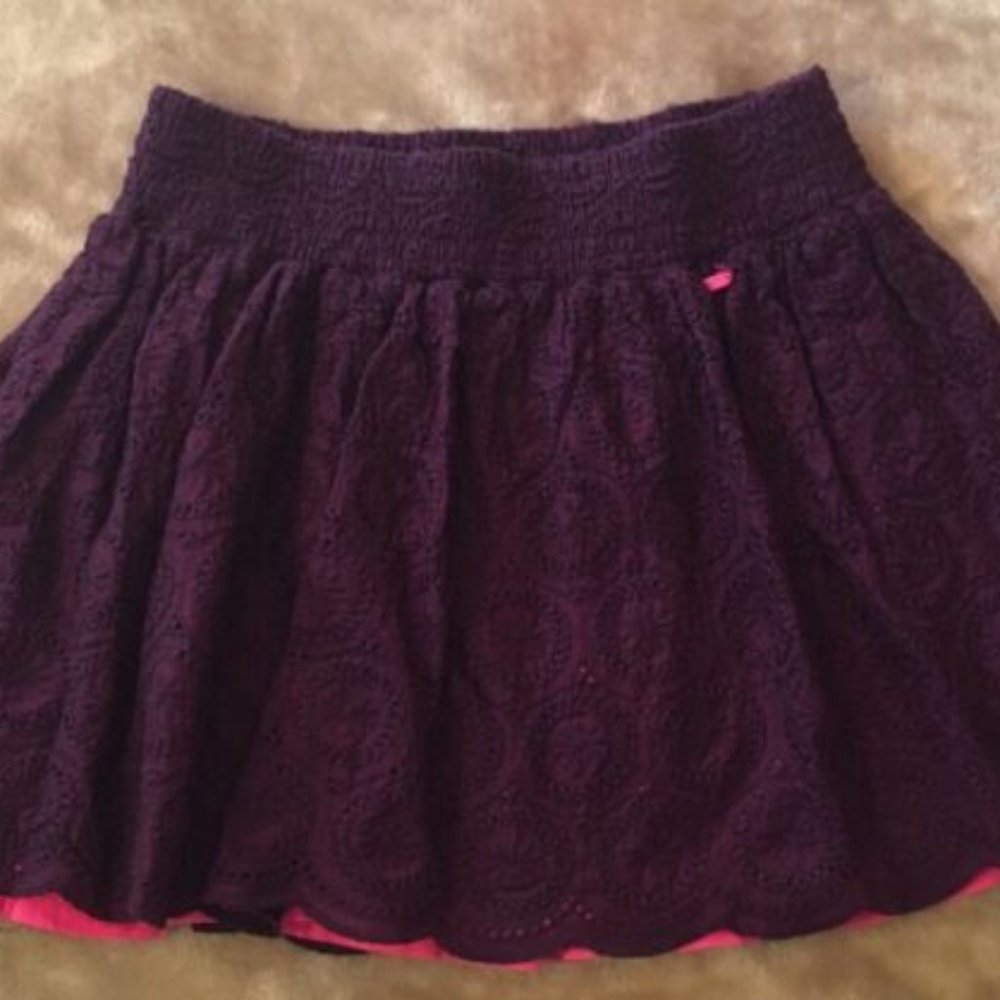Aeropostale Textured Dark Purple/Pink Mini Skirt S